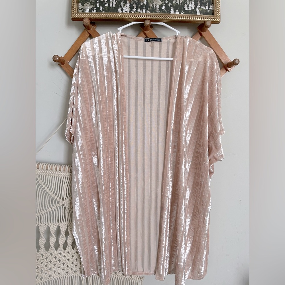 LAST CHANCE Bluheaven pink blush velvet kimono holiday church Valentines Day
